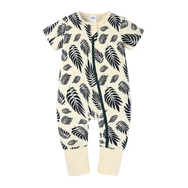 Newborn Pajama Set with Puppy Print Yellow Zipper - Image 8