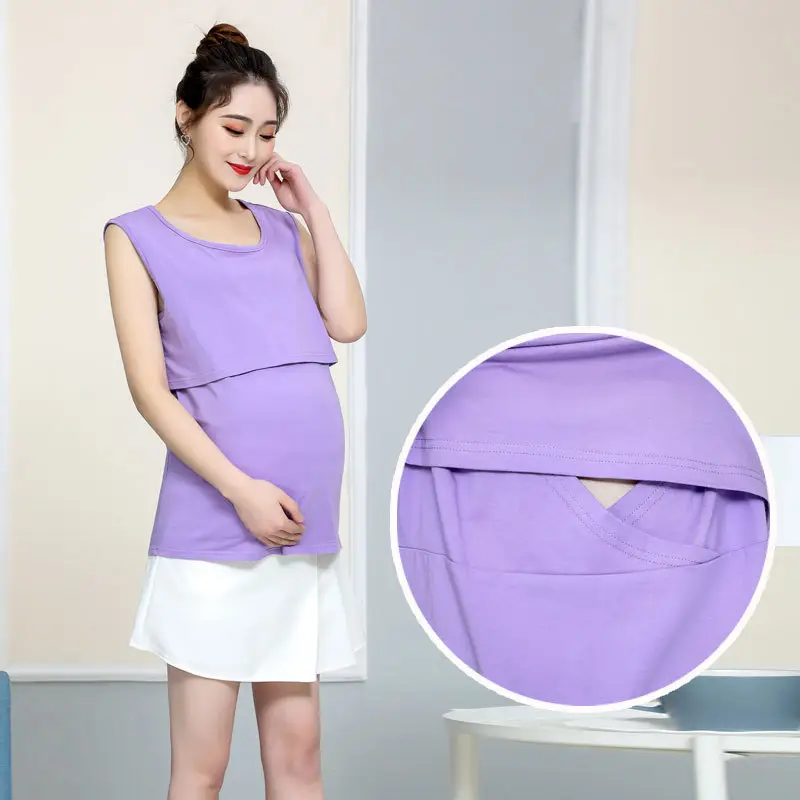 Pink Fleece Lined Camisole Vest for Pregnant Women - Image 8