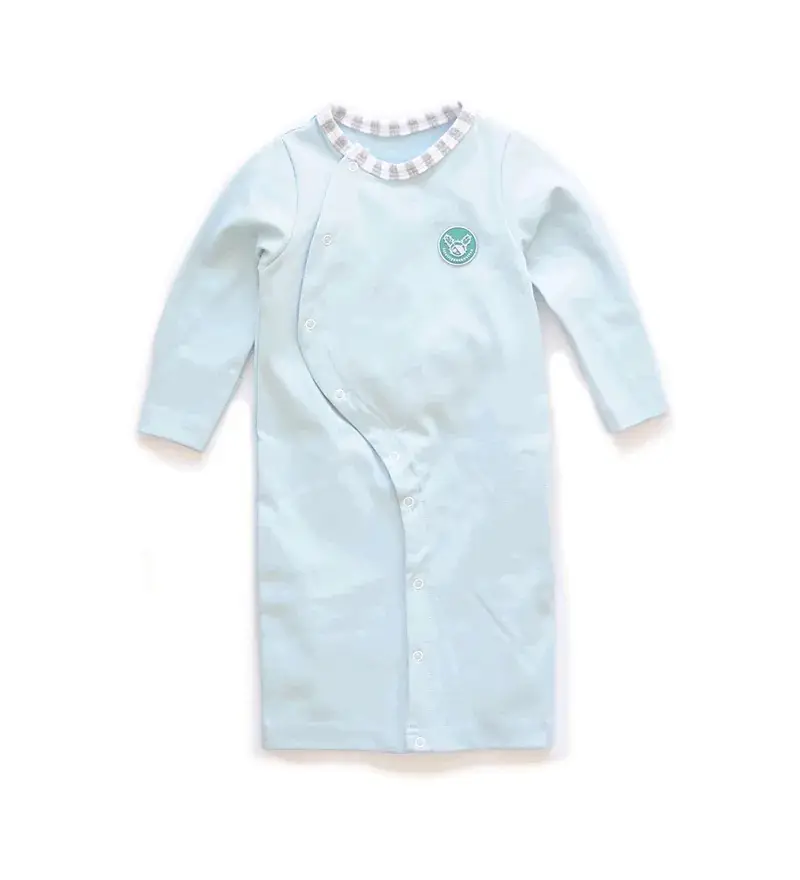 Cotton Two-Wear Romper for Babies Newborns Light Blue - Image 7