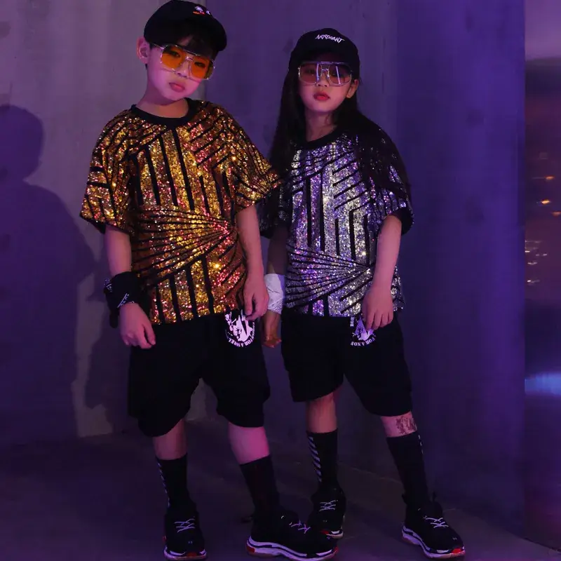 Children's Sequin Jazz Dance Costume Boys Girls