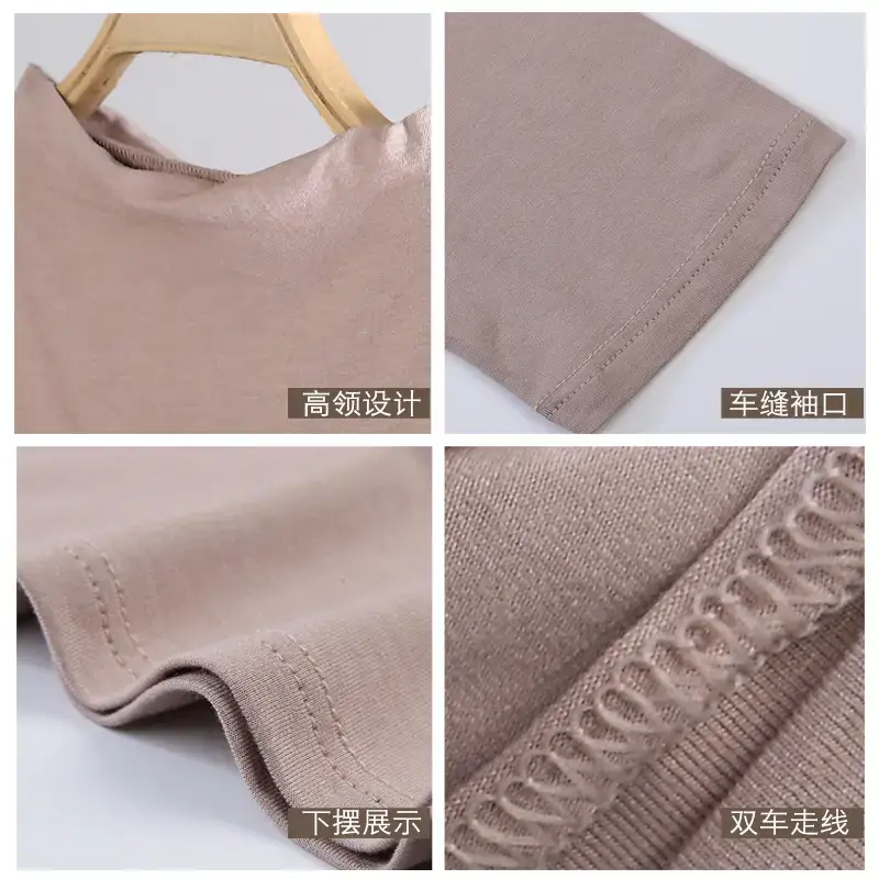 Women's White Insured T-Shirt Bottom Turtleneck Summer Mask