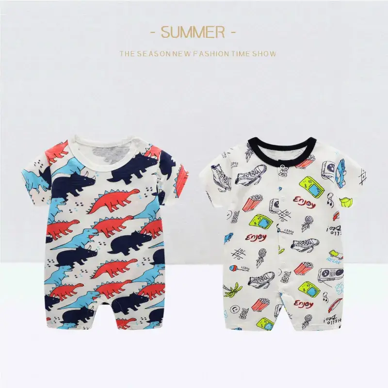 Baby Cartoon Crossbody Jumpsuit Summer Cotton - Image 22
