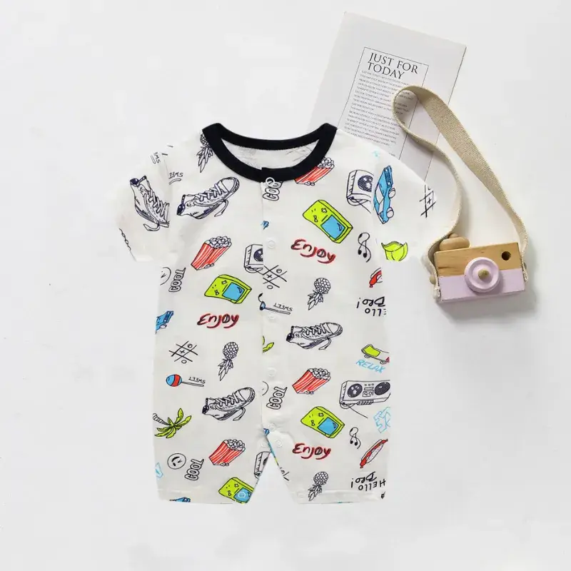 Baby Cartoon Crossbody Jumpsuit Summer Cotton - Image 2