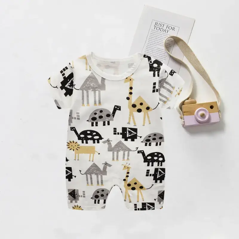 Baby Cartoon Crossbody Jumpsuit Summer Cotton - Image 3