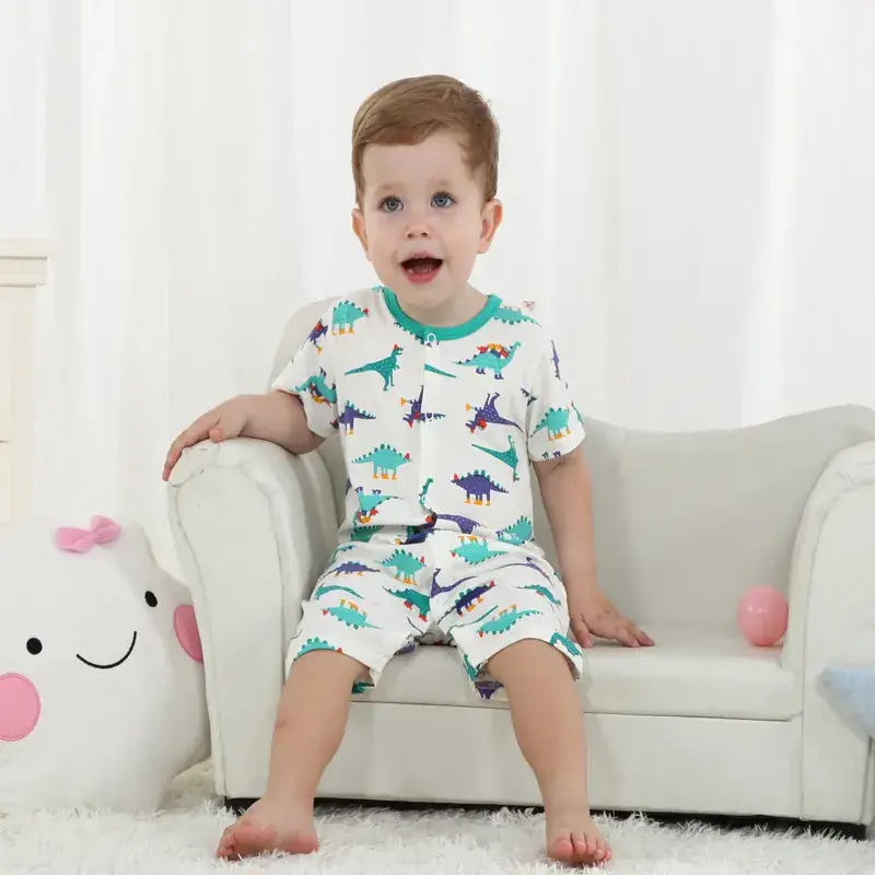 Baby Cartoon Crossbody Jumpsuit Summer Cotton - Image 4