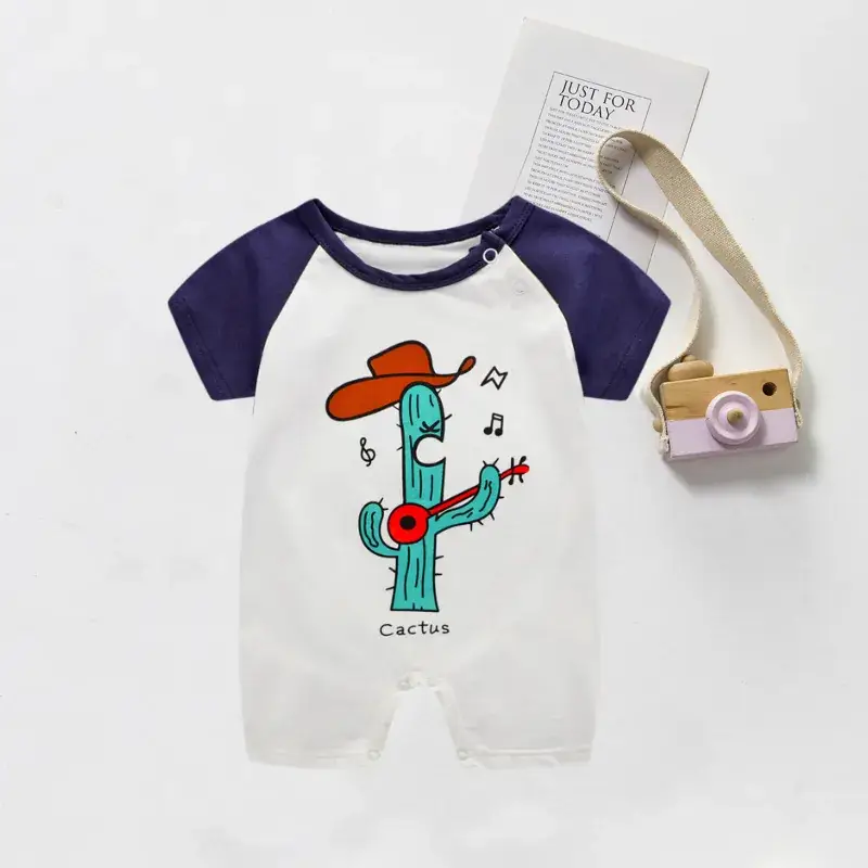 Baby Cartoon Crossbody Jumpsuit Summer Cotton - Image 7
