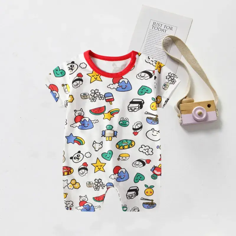 Baby Cartoon Crossbody Jumpsuit Summer Cotton - Image 8