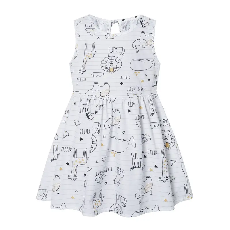 25 Spring Girls Sleeveless Printed Floral Dress