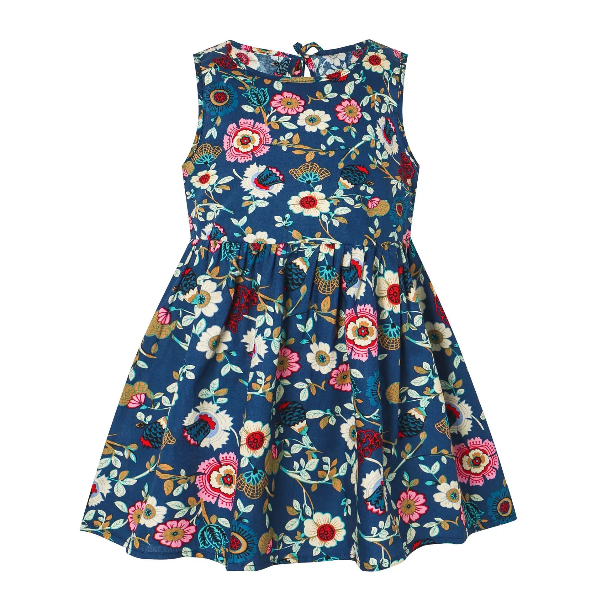 25 Spring Girls Sleeveless Printed Floral Dress
