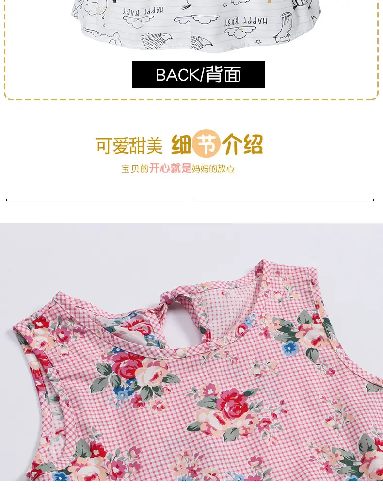 25 Spring Girls Sleeveless Printed Floral Dress — feature 12
