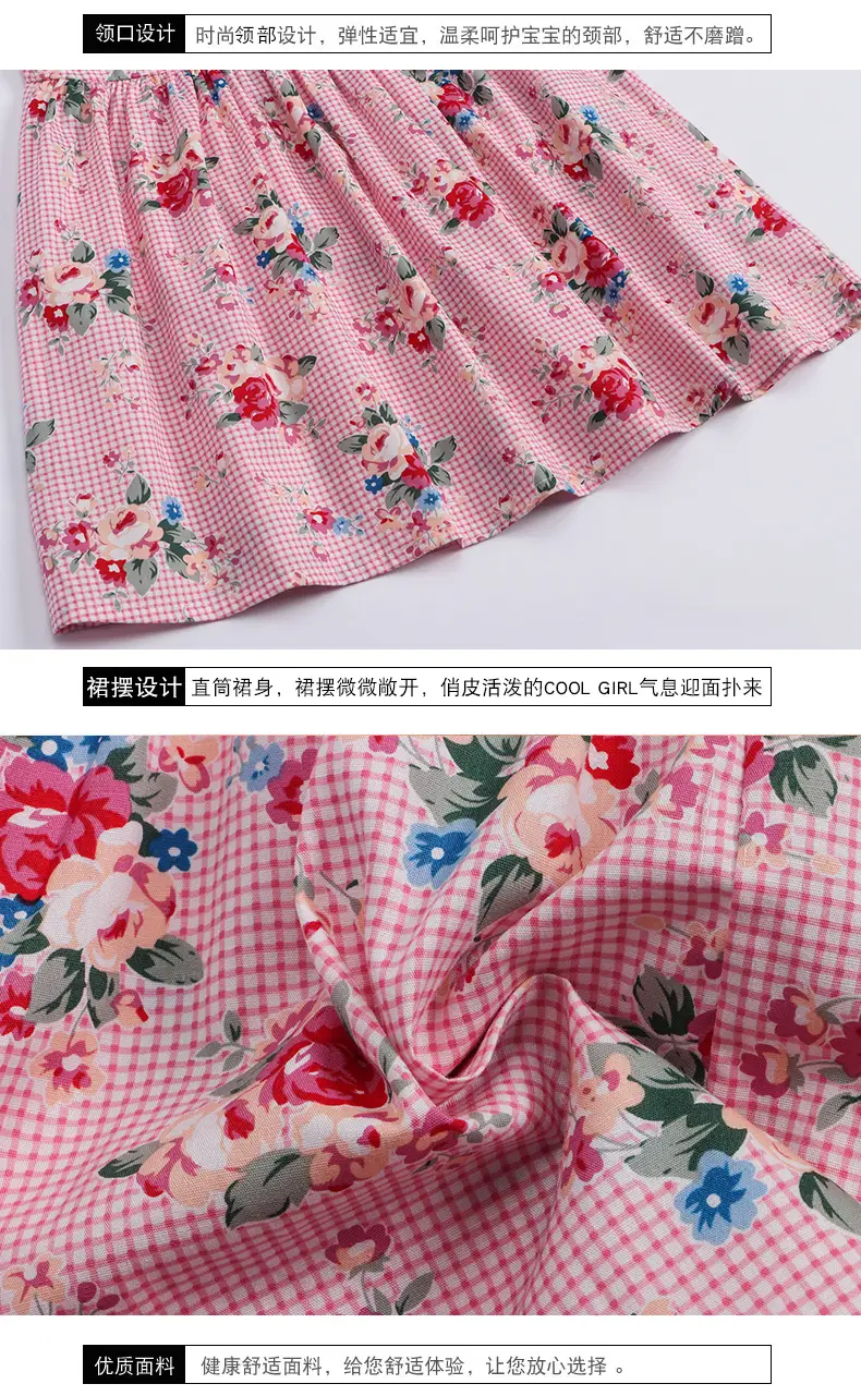 25 Spring Girls Sleeveless Printed Floral Dress — feature 13