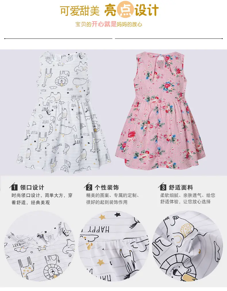 25 Spring Girls Sleeveless Printed Floral Dress — feature 6