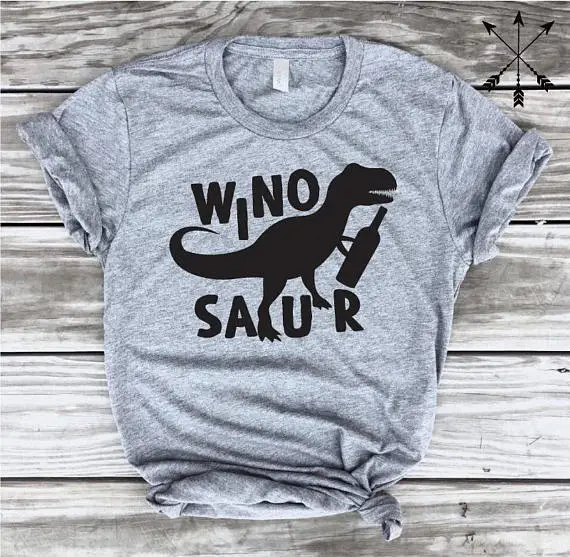 Wino saur T-shirt Black Short Sleeve - Image 3