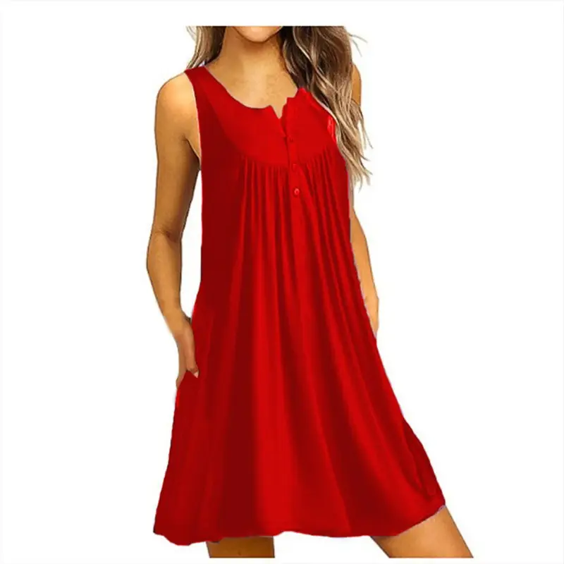 Blue Sleeveless Night Dress for Women - Image 11