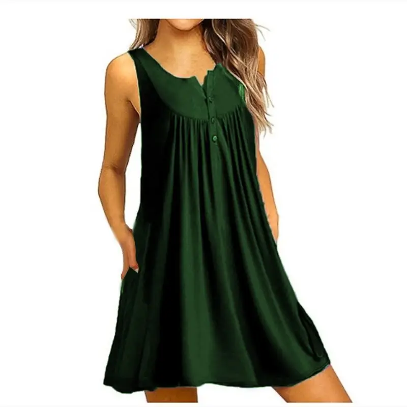 Blue Sleeveless Night Dress for Women - Image 12