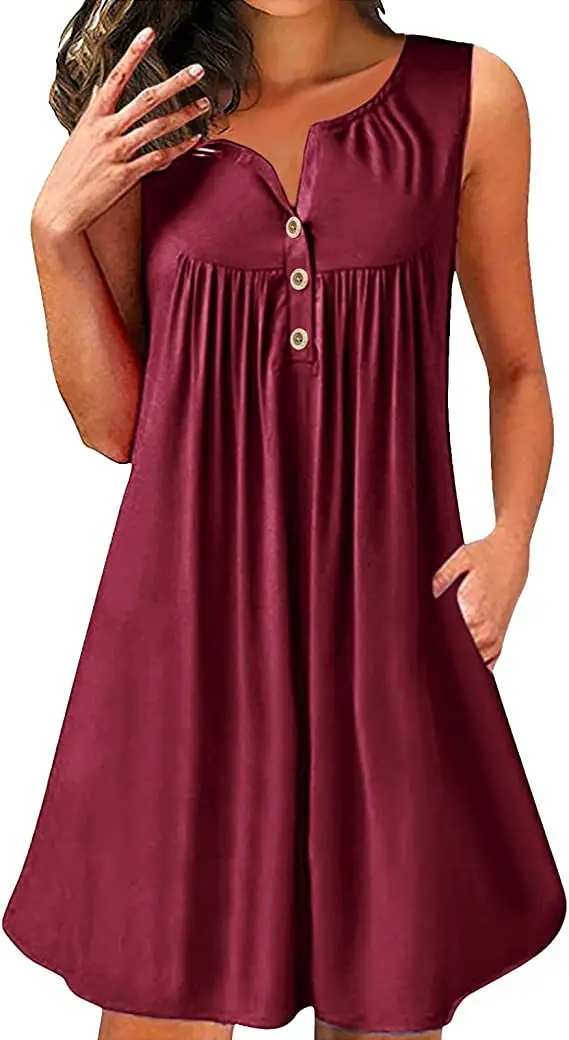 Blue Sleeveless Night Dress for Women - Image 2
