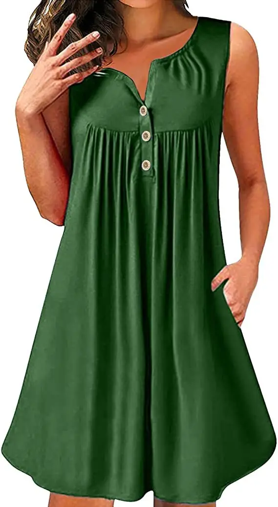Blue Sleeveless Night Dress for Women - Image 4