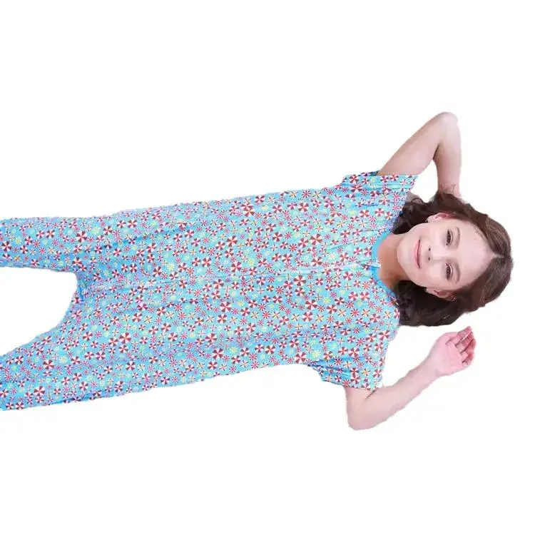 Children's Cotton Printed Pajama Set Blue