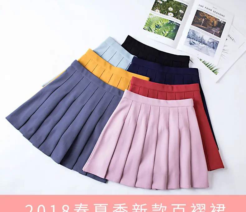 Black Pleated Girl Skirt 2022 New Student Women — feature 1
