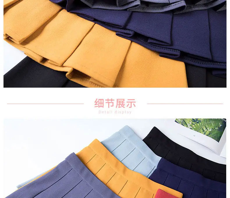 Black Pleated Girl Skirt 2022 New Student Women — feature 9