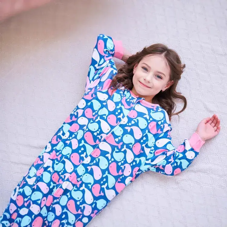Kids Cotton Pajama Set Pink Floral Summer Sleepwear - Image 3