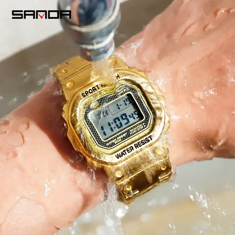 Sanda Square Watch for Men Women Silver Water Resistant - Image 4