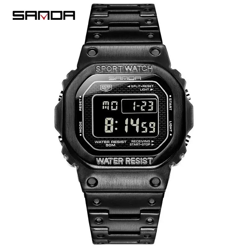 Sanda Square Watch for Men Women Silver Water Resistant - Image 6