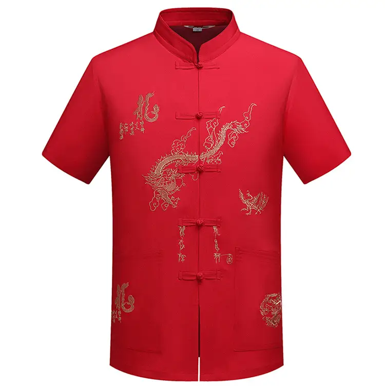 White Embroidered Chinese Tang Suit for Men — feature 2