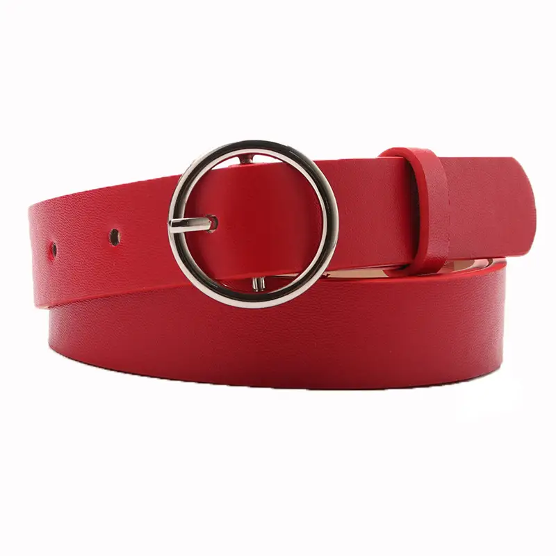 Women's Grey Round Buckle Belt for All Occasions - Image 10