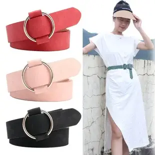 Women's Grey Round Buckle Belt for All Occasions — feature 4