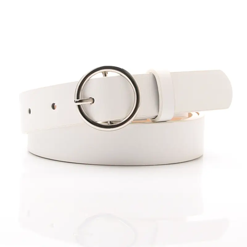 Women's Grey Round Buckle Belt for All Occasions - Image 3