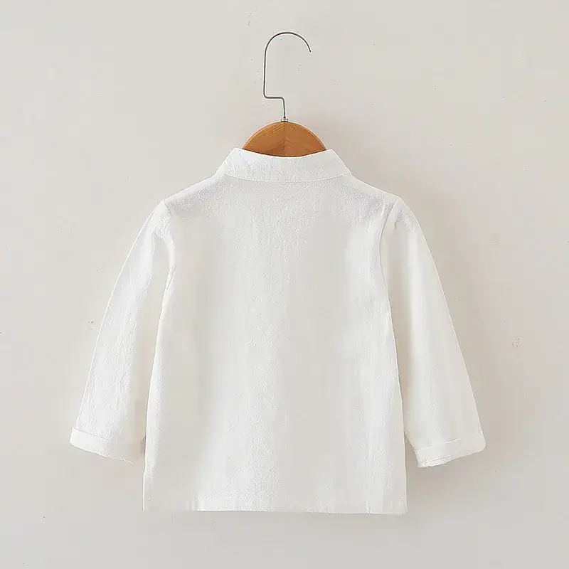 White Cross Collar Hanfu Shirt for Girls — feature 18