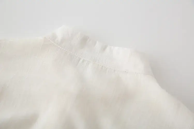 White Cross Collar Hanfu Shirt for Girls — feature 8