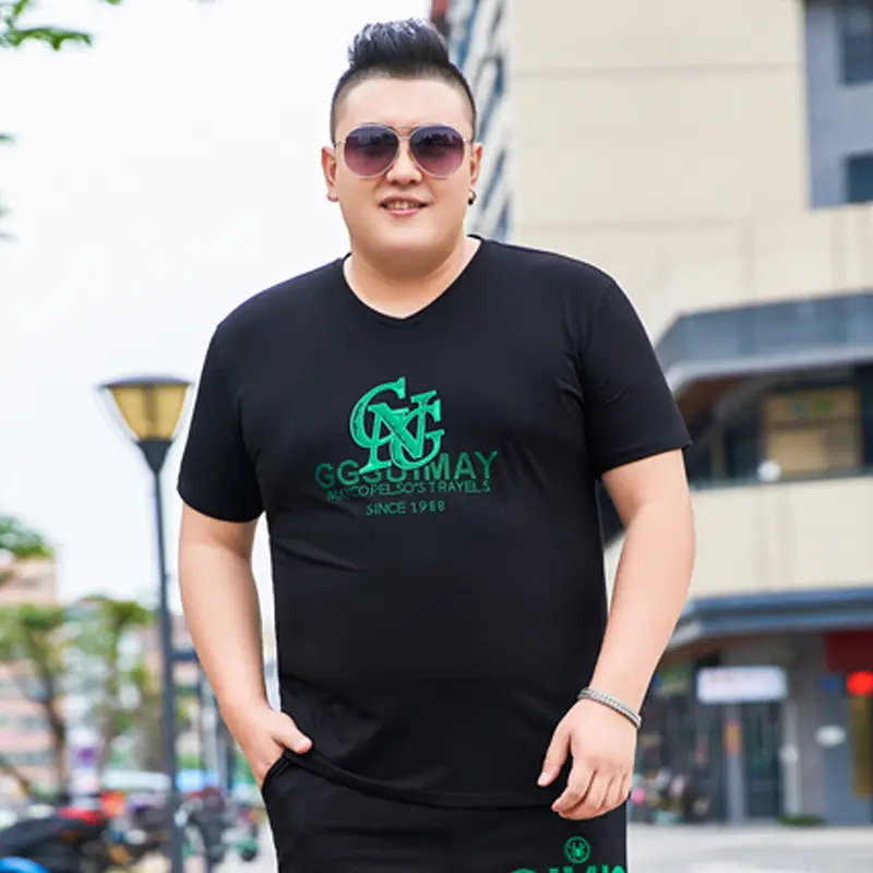 Men's Black Printed V-Neck T-Shirt Extra Large - Image 10