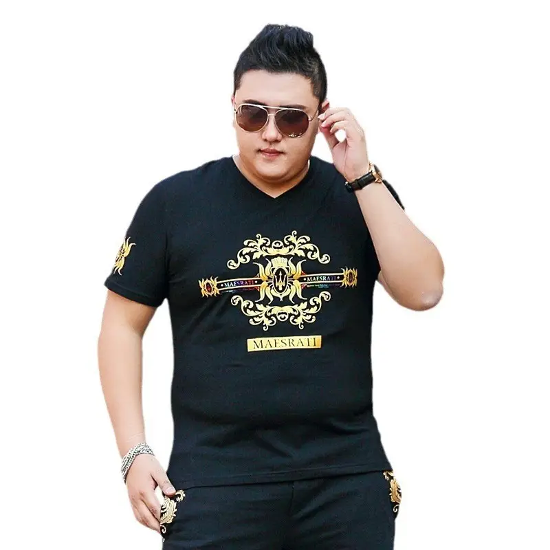 Men's Black Printed V-Neck T-Shirt Extra Large - Image 12