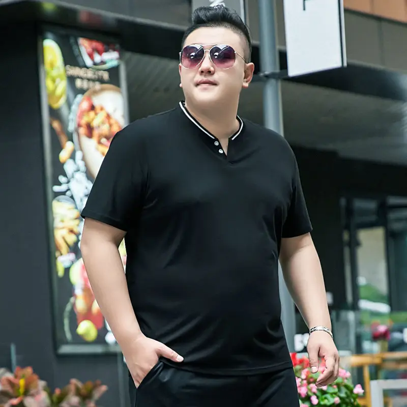 Men's Black Printed V-Neck T-Shirt Extra Large - Image 5