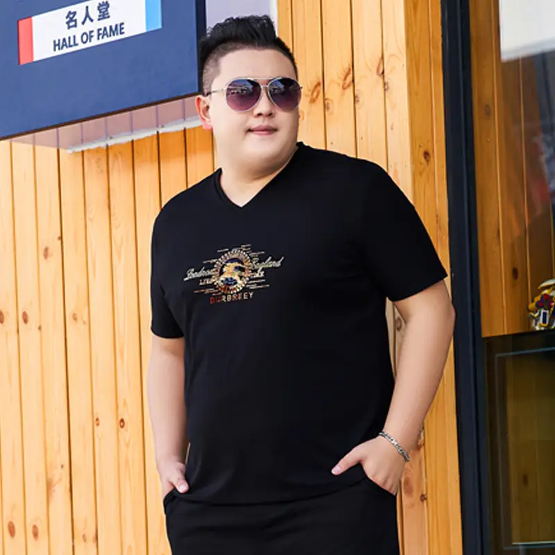 Men's Black Printed V-Neck T-Shirt Extra Large - Image 8