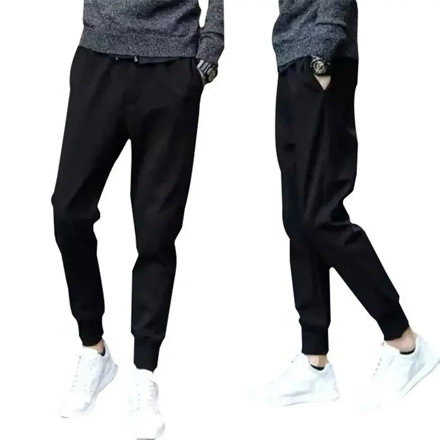 Teen Korean Style Thin Leg Tight Casual Pants Black - Image 5