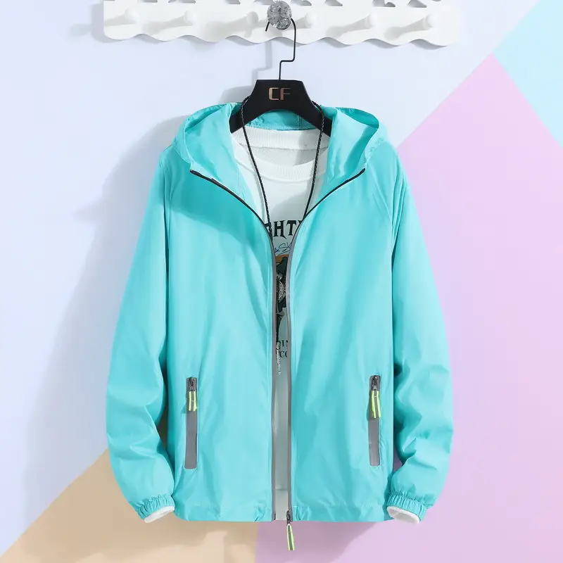 Men's White Reflective Zipper Hoodie Large - Image 5