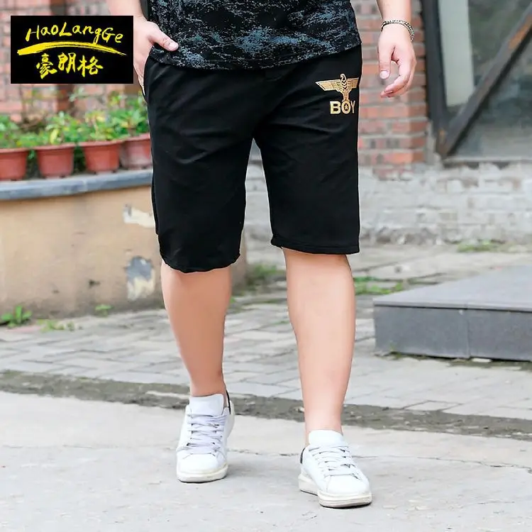 Men Plus Size Five-Quarter Shorts Black Sweatpants - Image 5
