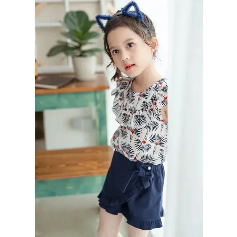 Girls Sleeveless Printed Top Korean Style Summer Top - Image 5