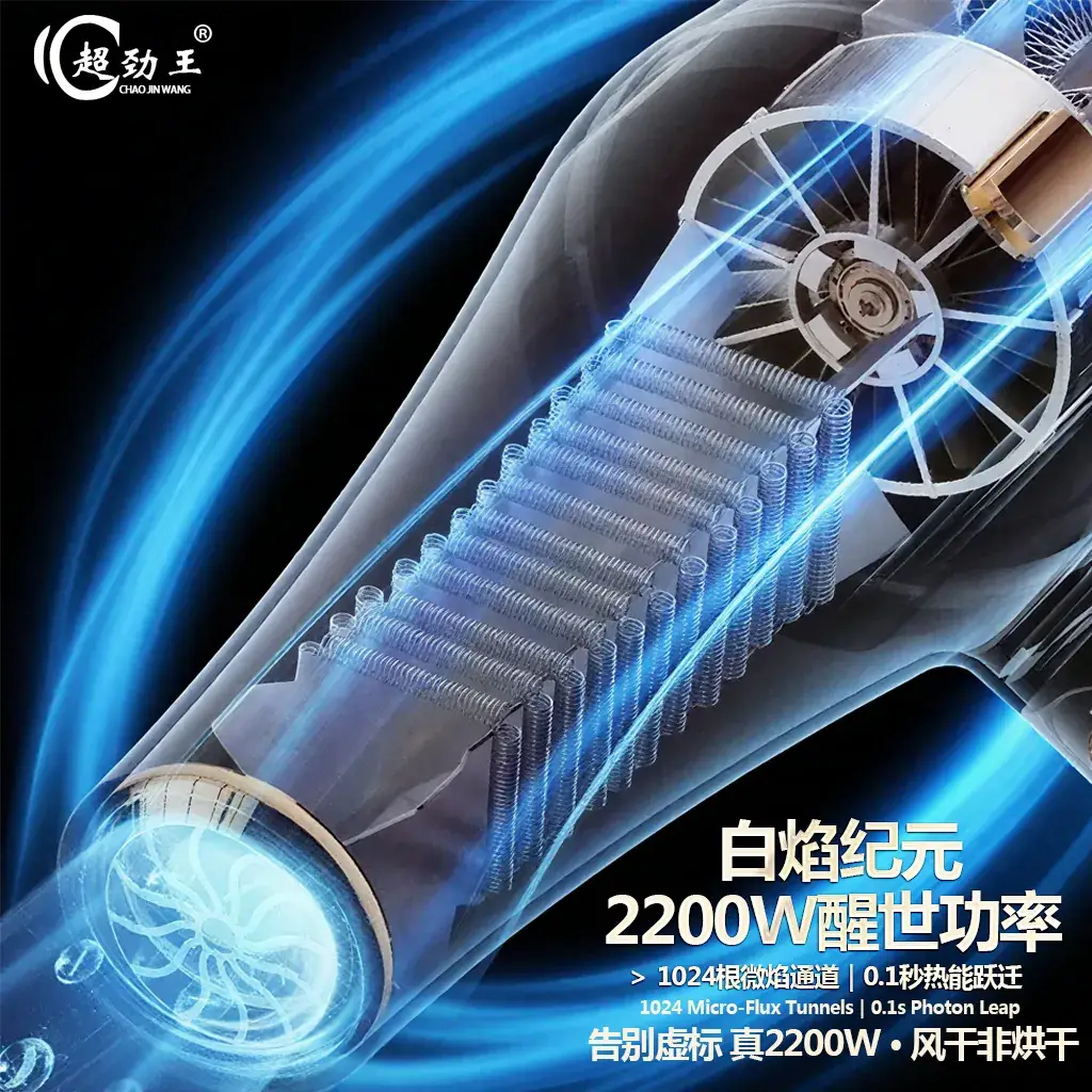 High Power Hair Dryer with Negative Ion Technology Black - Image 4