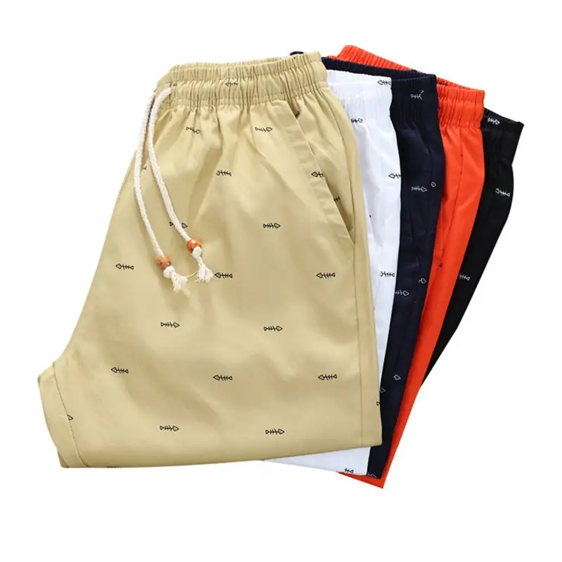 Men Cotton 5-Piece Beach Shorts Set Wholesale - Image 10
