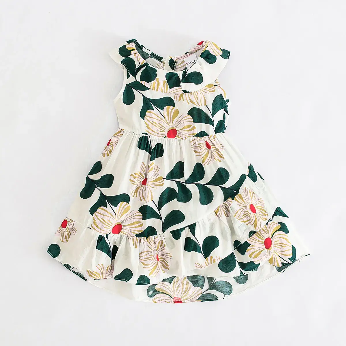 2020 Girls' Printed Sleeveless Summer Dress Blue Floral - Image 7