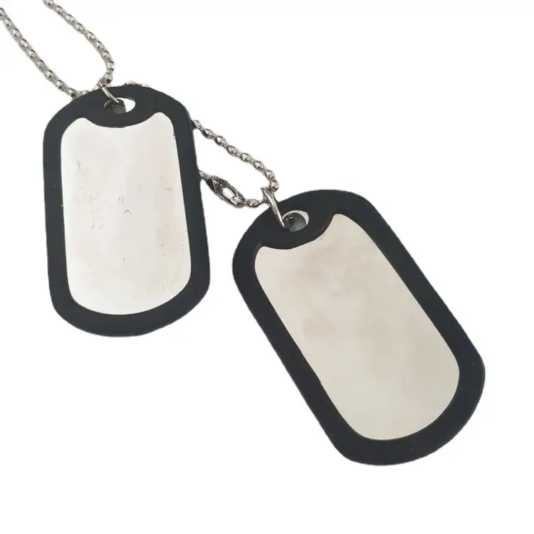 Military Dog Tag Necklace Set Stainless Steel Titanium Military Brand