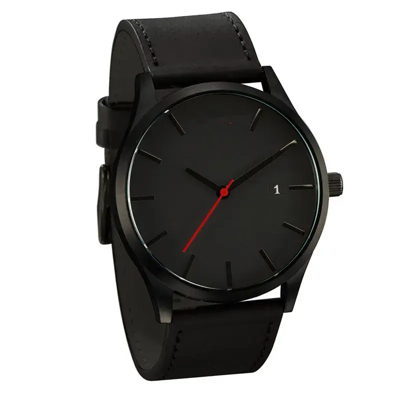 Men's Quartz Watch Matte Belt Large Dial White - Image 10