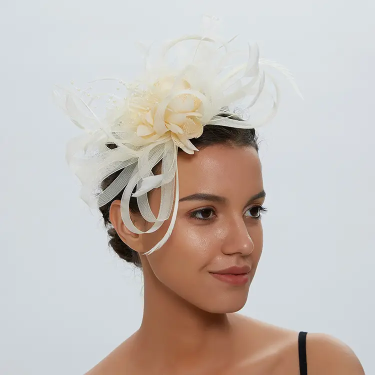 Blue Mesh Feather Hair Hoop for Women - Image 12