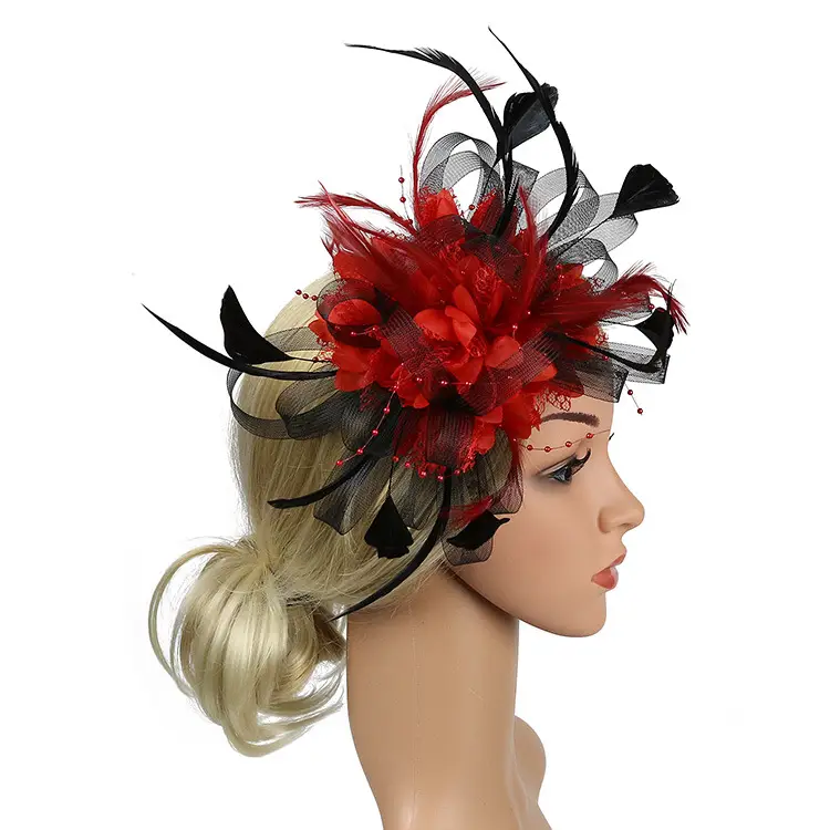 Blue Mesh Feather Hair Hoop for Women - Image 25