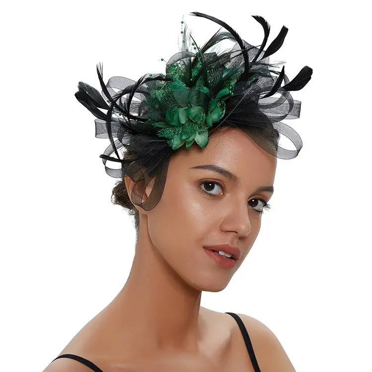 Blue Mesh Feather Hair Hoop for Women - Image 33