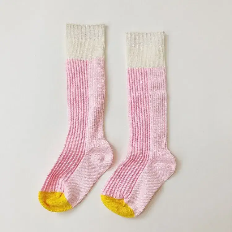 Spring New Kids Ribbed Socks Contrast Colors - Image 3